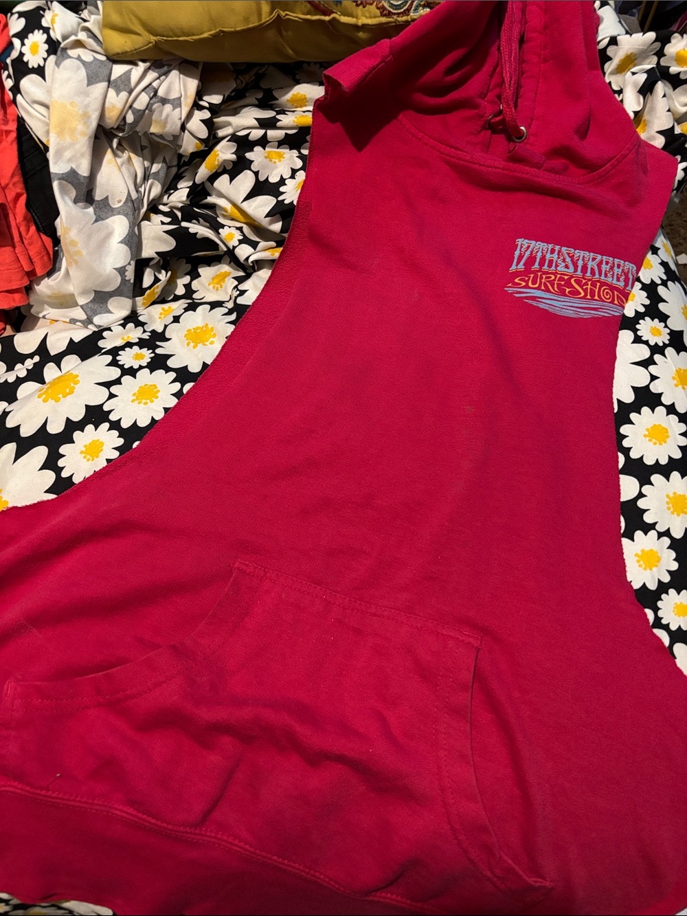 Girls' Sleeveless Hoodie Dress - Hot Pink - Surf Shop Logo